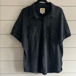 C.C Black Casual Button Down Shirt